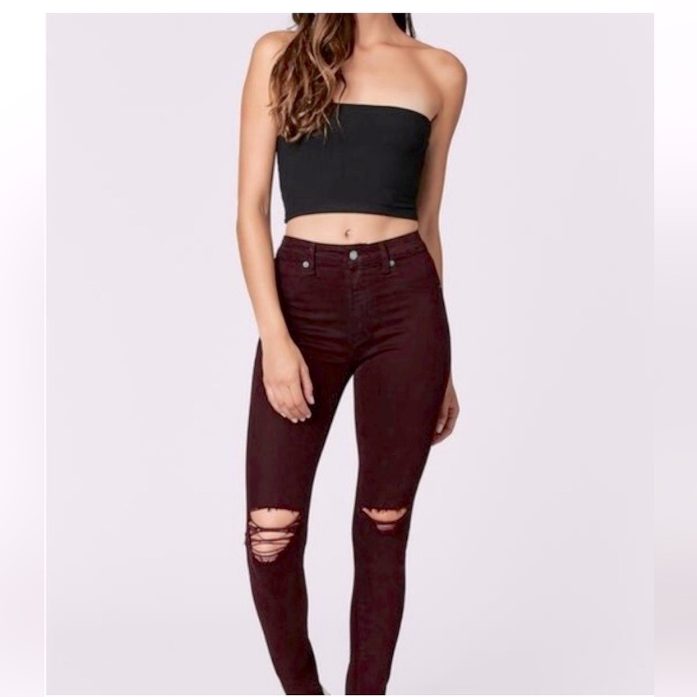 Carmar Lf High Rise Burgundy Jeans Size 28